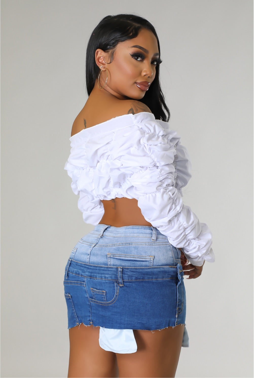 White Angled-Seam Denim Skirt | Mature Women's Denim – Jolie Vaughan Mature  Women's Online Clothing Boutique