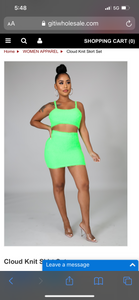 Slime Knit Skirt set